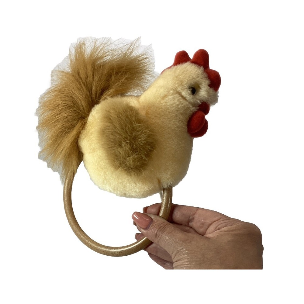 Vintage Rainflower International Plush Chicken Baby Ring Toy No Rattle
